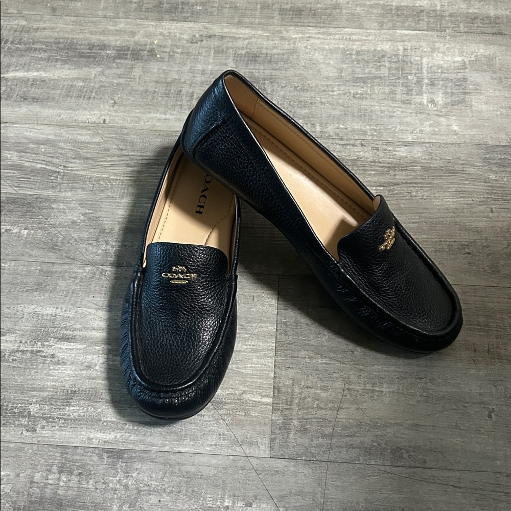 Coach Black Leather Penny Loafers - Picture 2 of 7